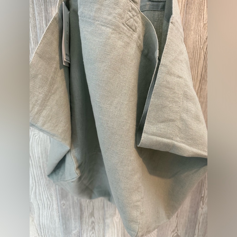 NEW! H&M HOME XL LINEN TOTE BAG Oversized Sage Green NWT - Picture 10 of 14